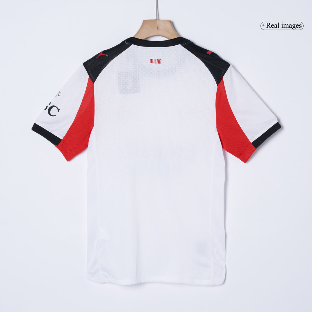 Camiseta de fútbol visitante auténtica del AC Milan 2025/26 blanca