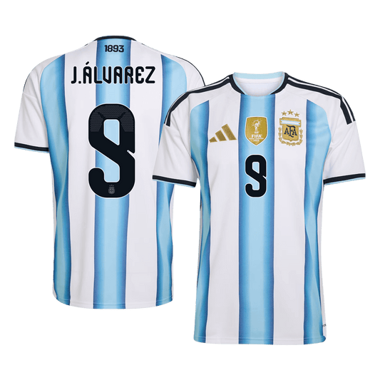 Camiseta de local para hombre Argentina J.ÁLVAREZ #9 Copa Mundial 2026 [PREMIUM]
