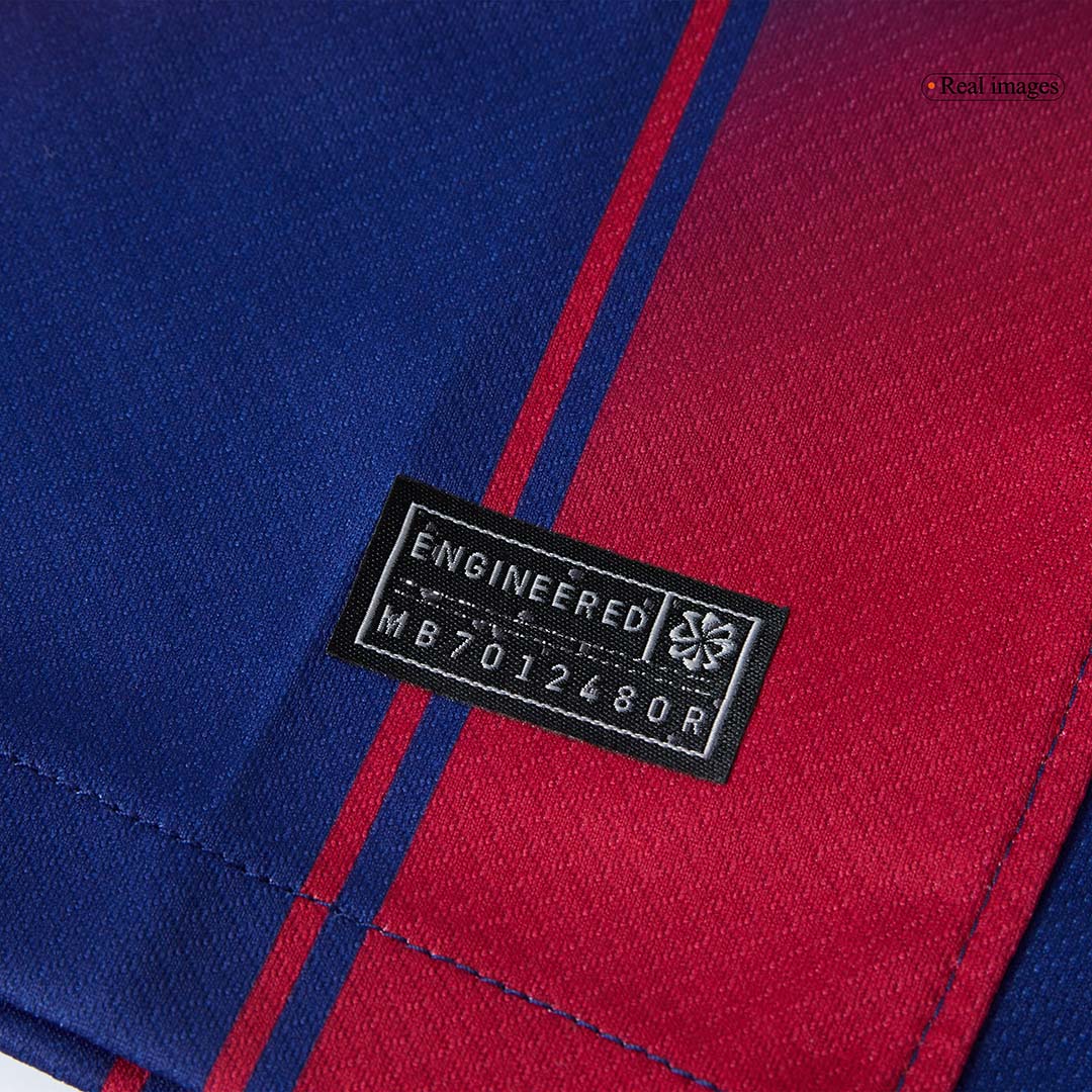 Camiseta de fútbol local del Barcelona 2025/26, F.DE JONG #21, roja y azul - UCL