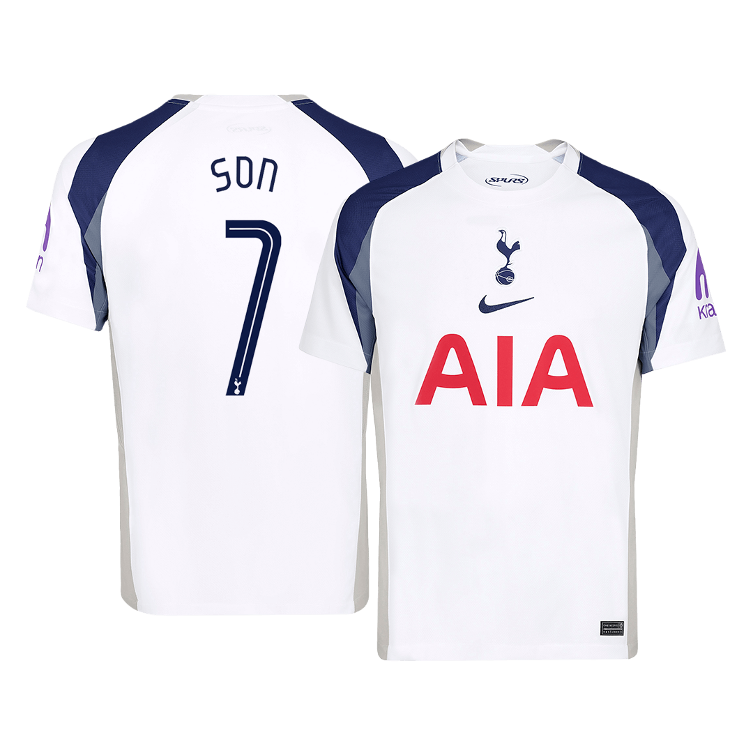 Camiseta de fútbol local del Tottenham Hotspur SON #7 2025/26, blanca - UCL