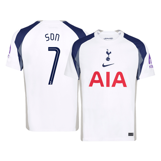 Camiseta de fútbol local del Tottenham Hotspur SON #7 2025/26, blanca - UCL