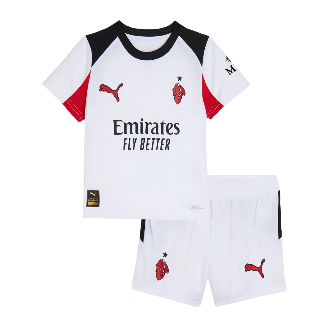 Kit de fútbol visitante del AC Milan para niños (Kit y pantalón corto) 2025/26