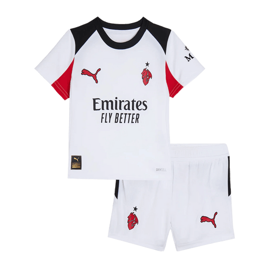 Kit de fútbol visitante del AC Milan para niños (Kit y pantalón corto) 2025/26