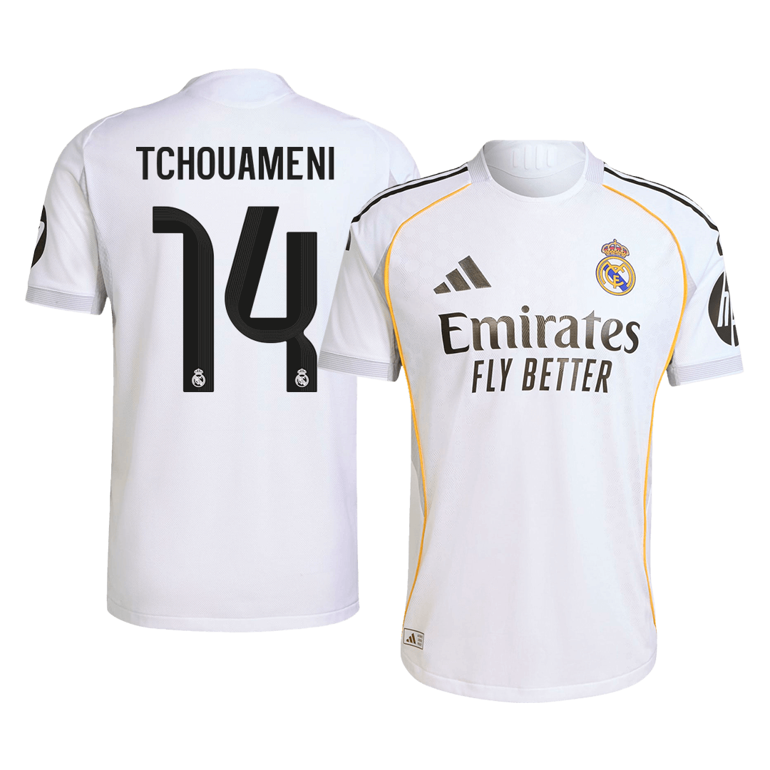 Camiseta de fútbol local del Real Madrid TCHOUAMENI #14 2025/26 auténtica