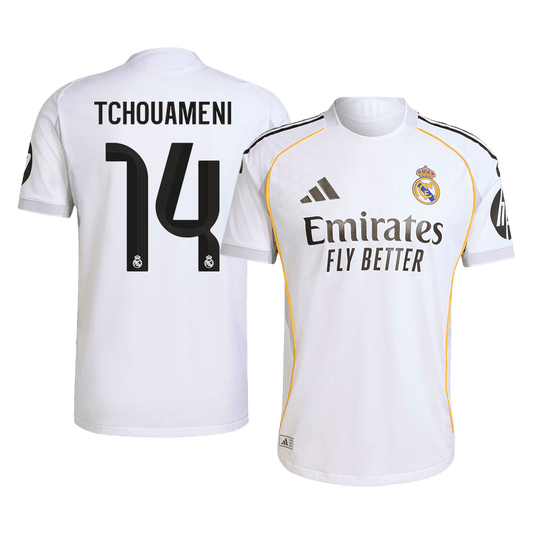 Camiseta de fútbol local del Real Madrid TCHOUAMENI #14 2025/26 auténtica
