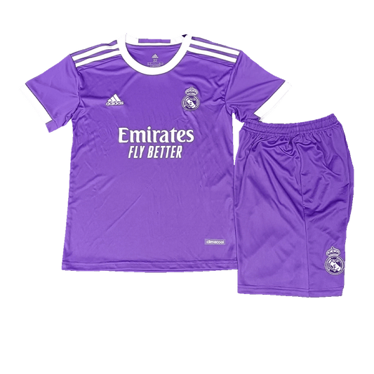 Kit de camiseta de fútbol visitante del Real Madrid 2016/17 para niños