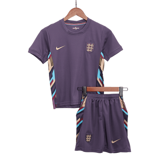 Kit de fútbol visitante de Inglaterra para niños (camiseta y pantalón corto) Eurocopa 2024