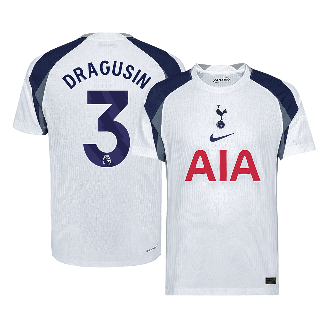 Camiseta de fútbol local auténtica DRAGUSIN #3 del Tottenham Hotspur 2025/26