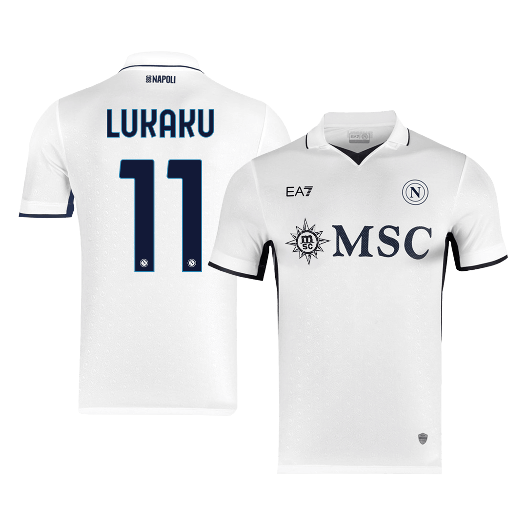 Camiseta de fútbol visitante auténtica del Napoli LUKAKU #11 2024/25