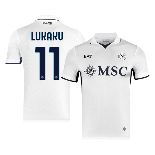 Camiseta de fútbol visitante auténtica del Napoli LUKAKU #11 2024/25