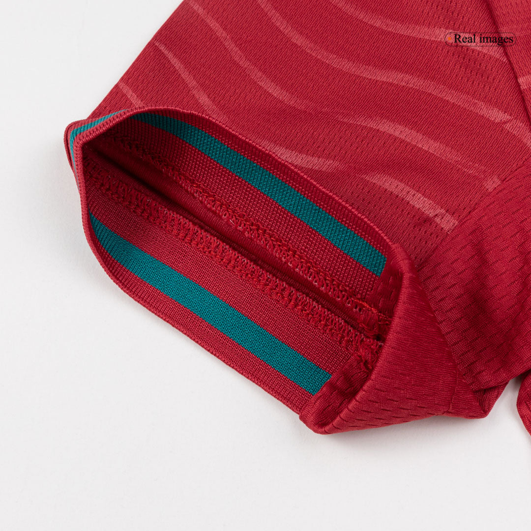 Conjunto infantil de camiseta y pantalón corto de la selección de Portugal de Ronaldo #7 para niños, Mundial 2026, color rojo.