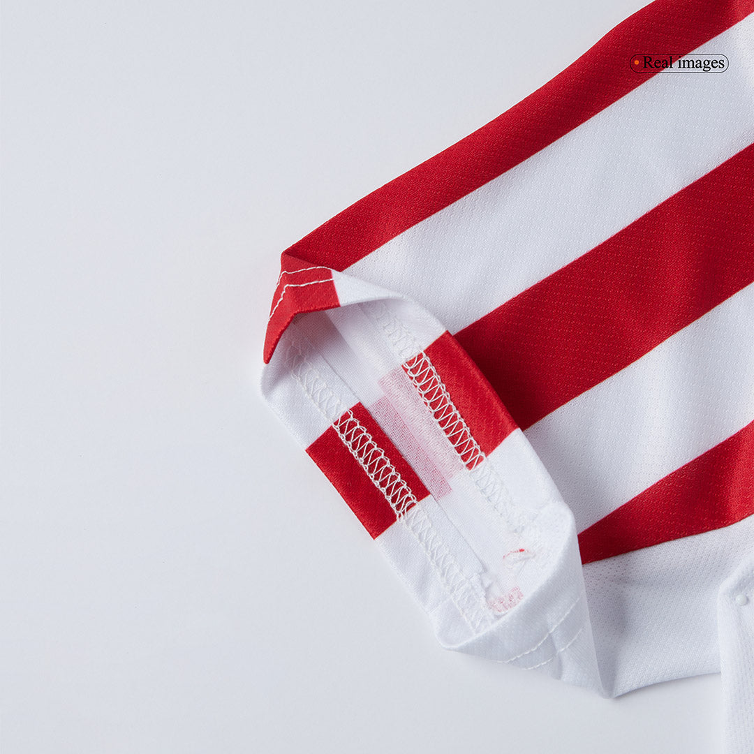 Kit de fútbol local del Atlético de Madrid para niño (Kit, pantalón corto y medias) 2025/26