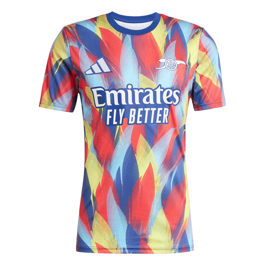 Camiseta de fútbol prepartido del Arsenal 2025/26 colorida