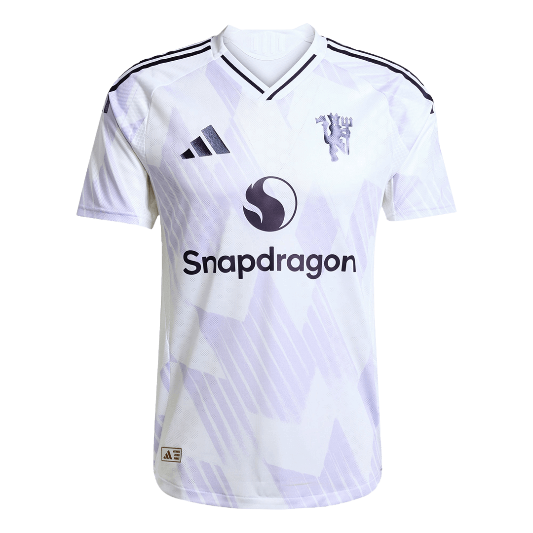 Camiseta de fútbol visitante auténtica de B.FERNANDES #8 del Manchester United 2025/26, blanca