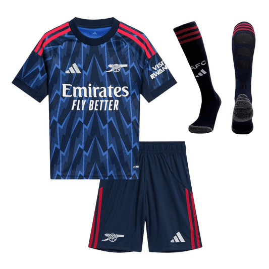 Kit de visitante del Arsenal para niño (Kit, pantalón corto y calcetines) 2025/26