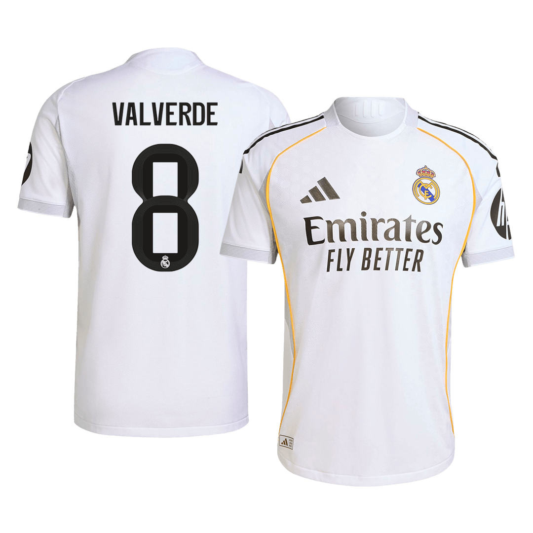 Camiseta de fútbol local del Real Madrid VALVERDE #8 2025/26 auténtica