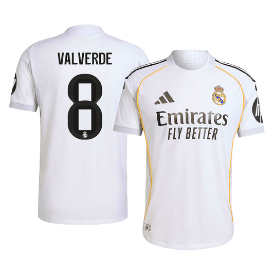 Camiseta de fútbol local del Real Madrid VALVERDE #8 2025/26 auténtica