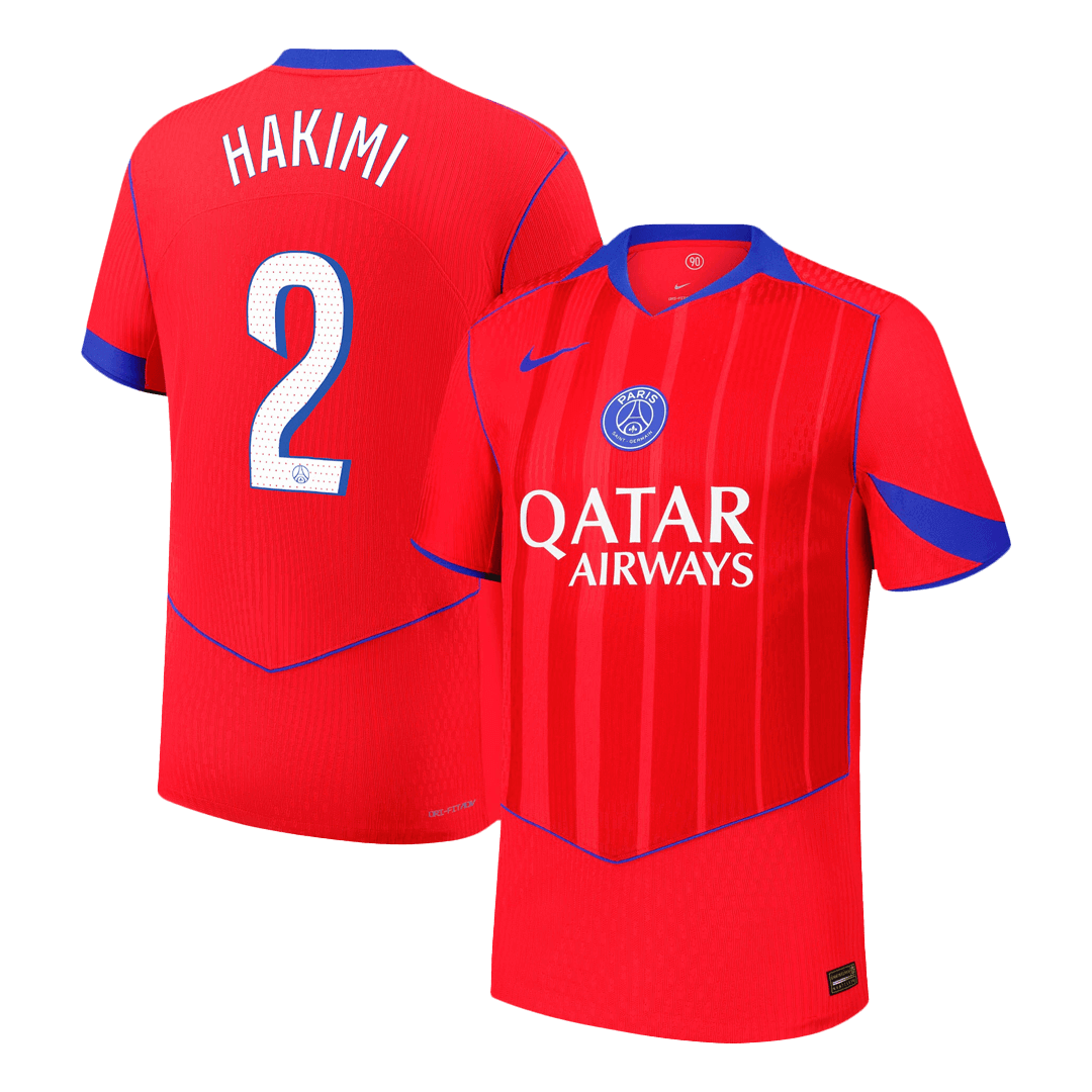 Camiseta de fútbol de visitante auténtica HAKIMI #2 del PSG 2025/26