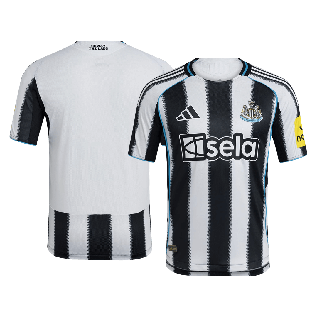 Camiseta de fútbol local auténtica del Newcastle United 2025/26 en blanco y negro