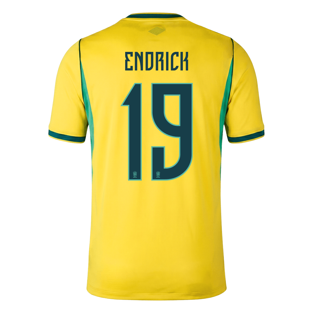 ENDRICK #19 Camiseta de local de Brasil Copa Mundial 2026 Amarilla