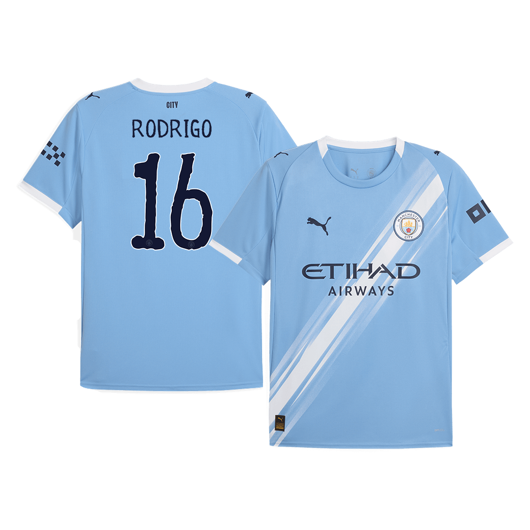 Camiseta local de fútbol RODRIGO #16 del Manchester City 2025/26 Azul - Mundial de Clubes