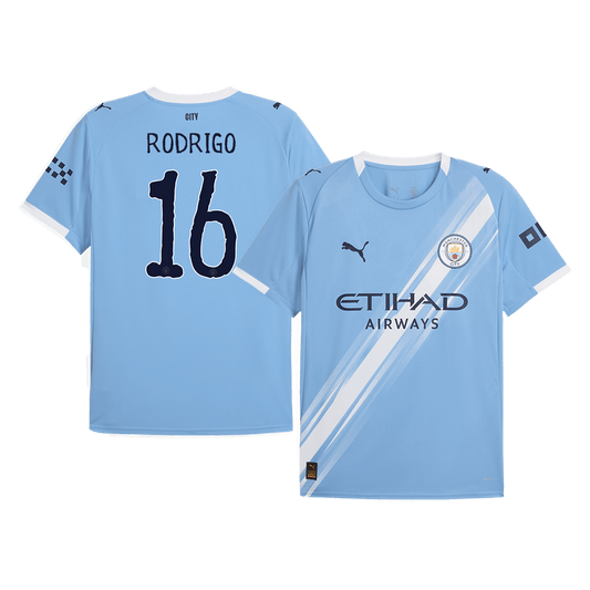 Camiseta local de fútbol RODRIGO #16 del Manchester City 2025/26 Azul - Mundial de Clubes