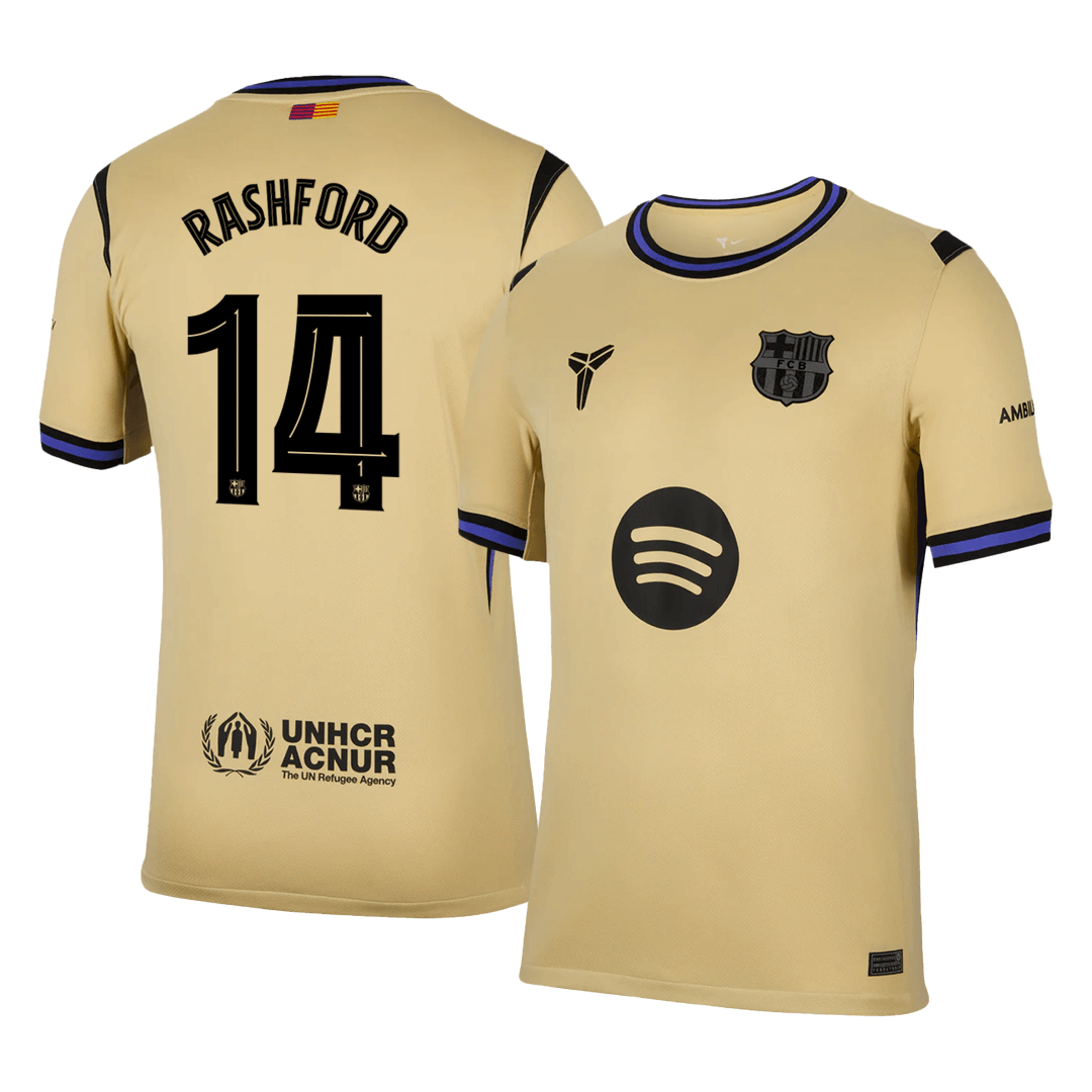 Camiseta de visitante del Barcelona 2025/26, amarilla, RASHFORD #14 - UCL