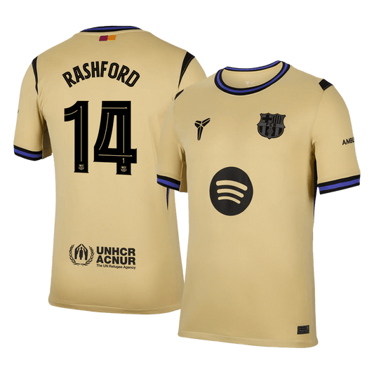 Camiseta de visitante del Barcelona 2025/26, amarilla, RASHFORD #14 - UCL