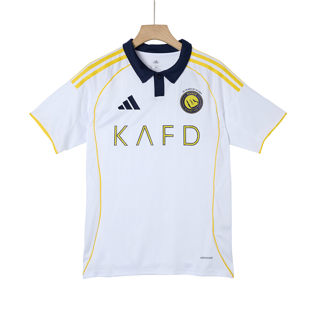 Camiseta de fútbol visitante RONALDO #7 Al Nassr 2025/26, blanca, tercera equipación