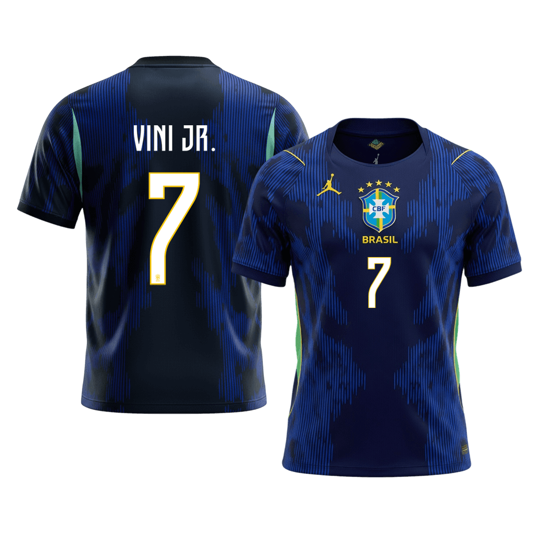 Camiseta de visitante de Brasil VINI JR para hombre, número 7, Copa del Mundo 2026