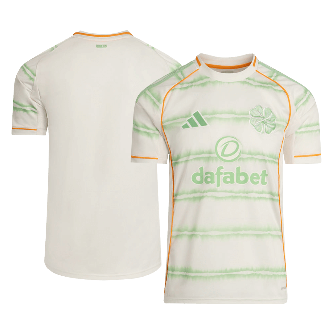 Camiseta de fútbol visitante del Celtic 2025/26, blanca, tercera equipación