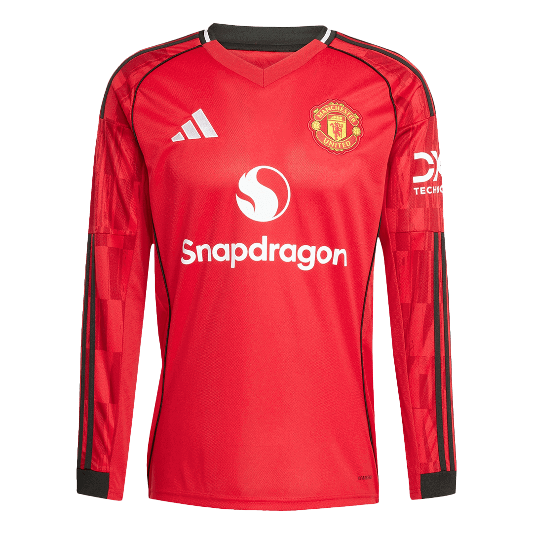 Camiseta de fútbol de manga larga del Manchester United 2025/26, roja