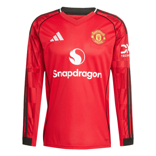 Camiseta de fútbol de manga larga del Manchester United 2025/26, roja