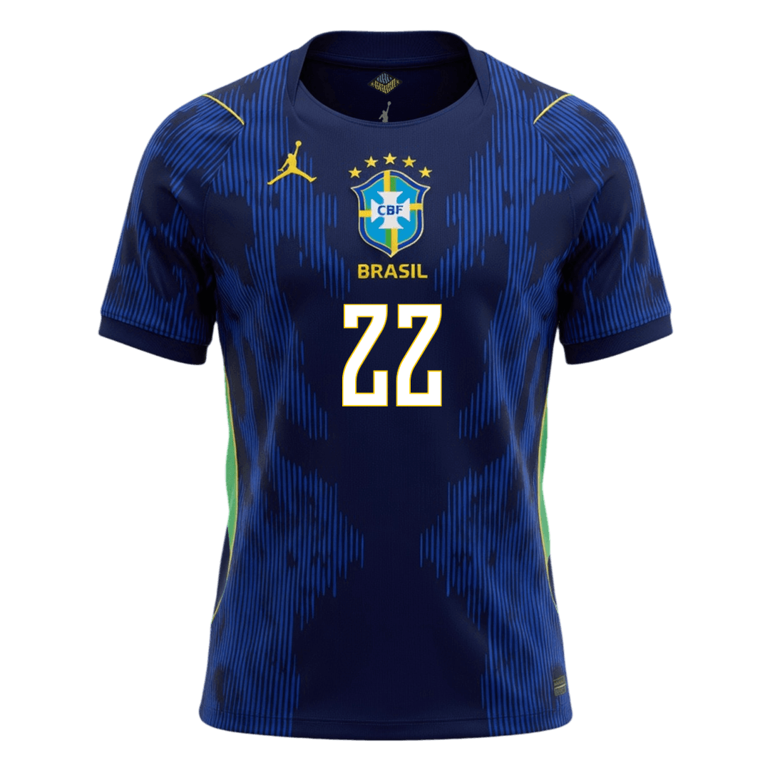 JOÃO PEDRO #22 Camiseta de visitante de Brasil Copa Mundial 2026 Azul marino