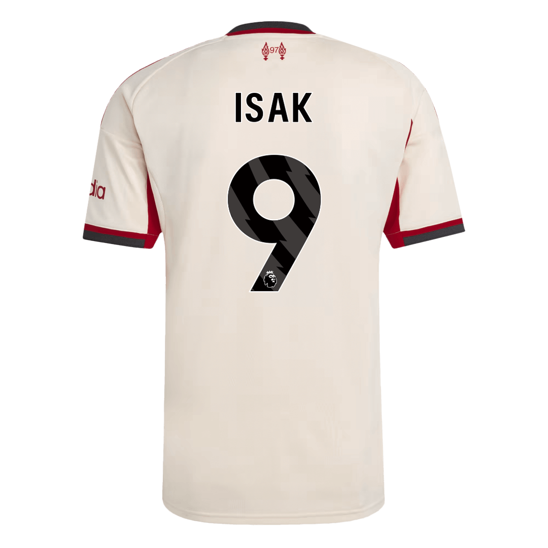 Camiseta de fútbol visitante ISAK #9 Liverpool 25/26 Blanca