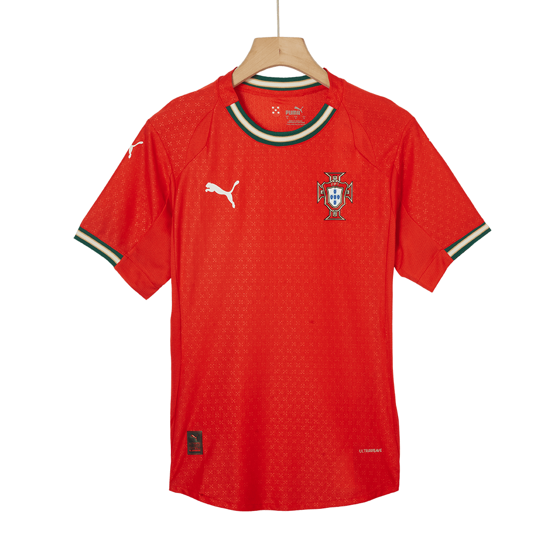 Camiseta de fútbol local auténtica de Ronaldo #7 Portugal 2025, roja