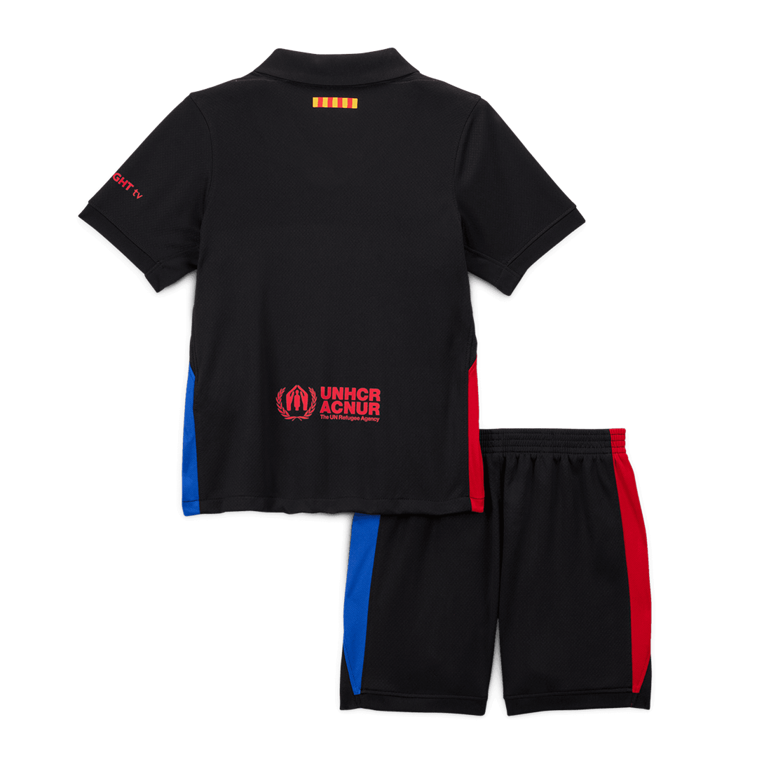 Kits de fútbol personalizados de visitante del Barcelona para niños 2024/25