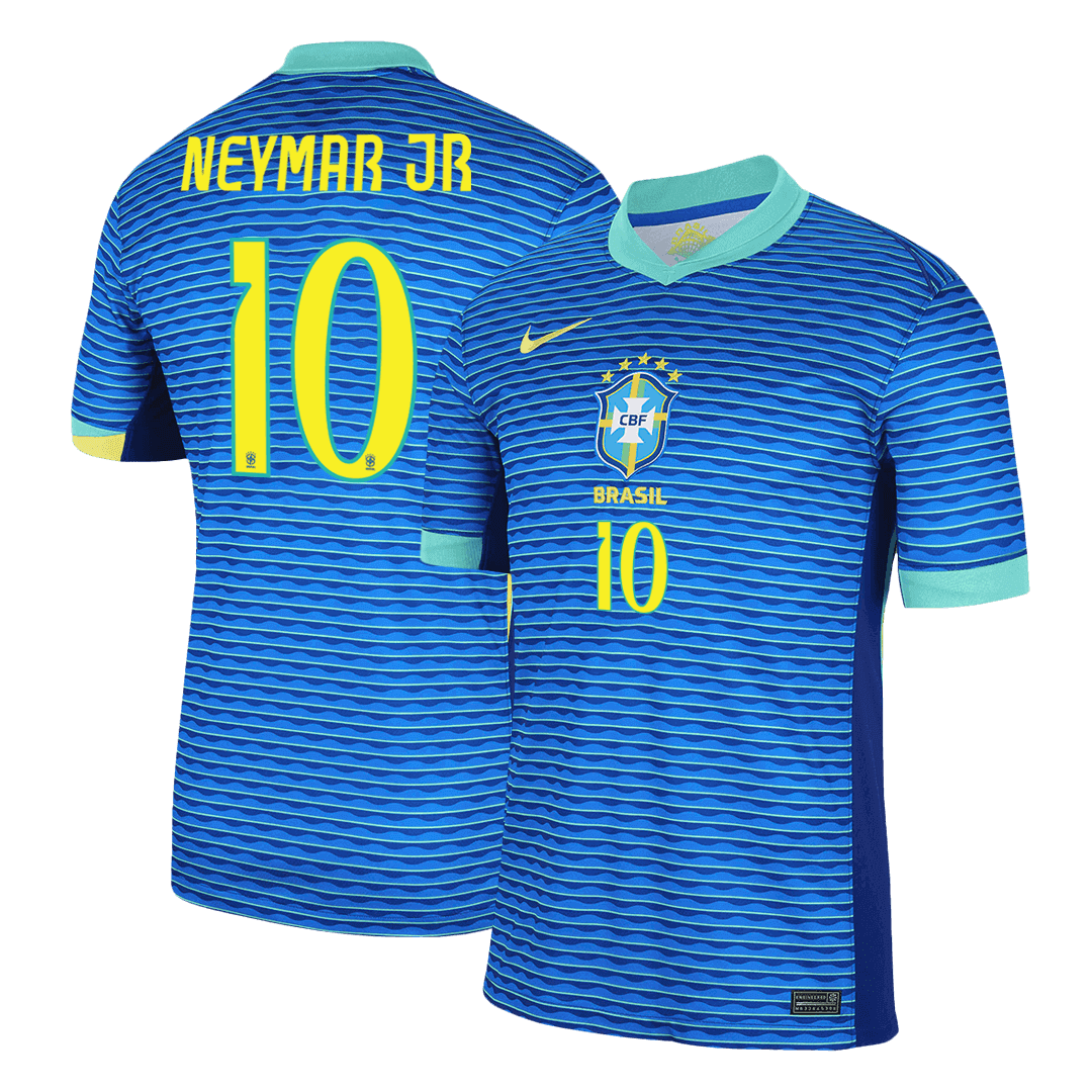 Camiseta de visitante de fútbol de Brasil #10 de NEYMAR JR 2024