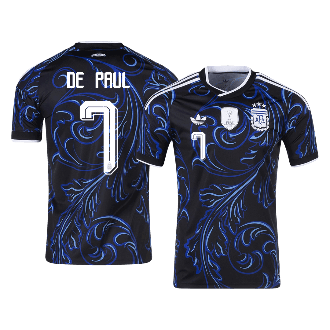 DE PAUL #7 Argentina Camiseta de Fútbol Visitante Copa Mundial 2026 Negra