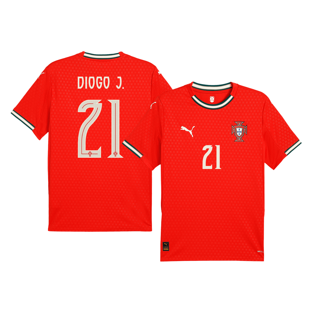 Camiseta de fútbol local de Portugal DIOGO J. #21 2025, roja