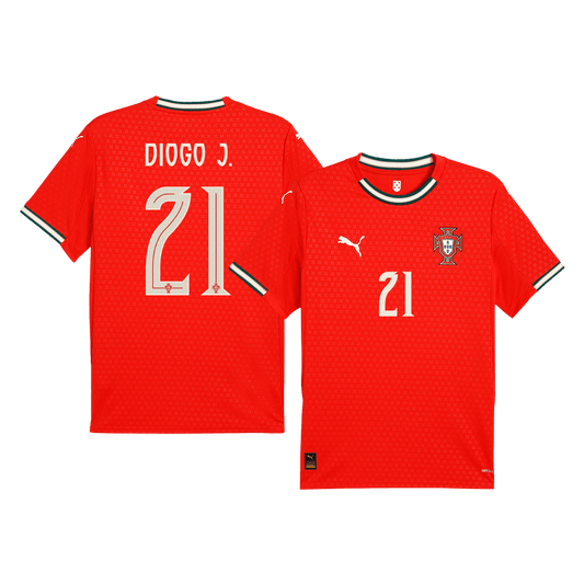 Camiseta de fútbol local de Portugal DIOGO J. #21 2025, roja
