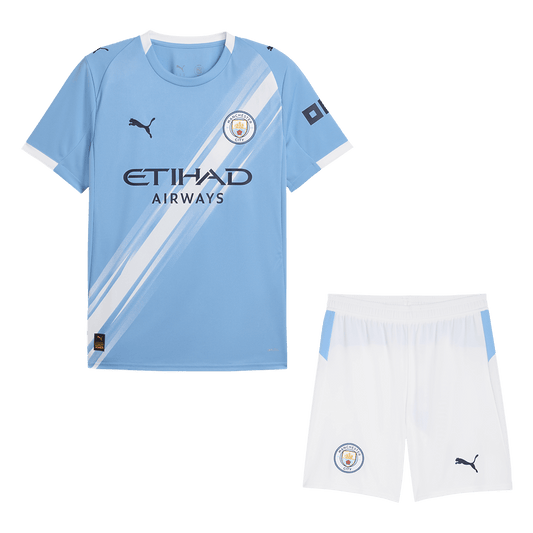Kit de fútbol local del Manchester City (camiseta y pantalón corto) 2025/26 azul