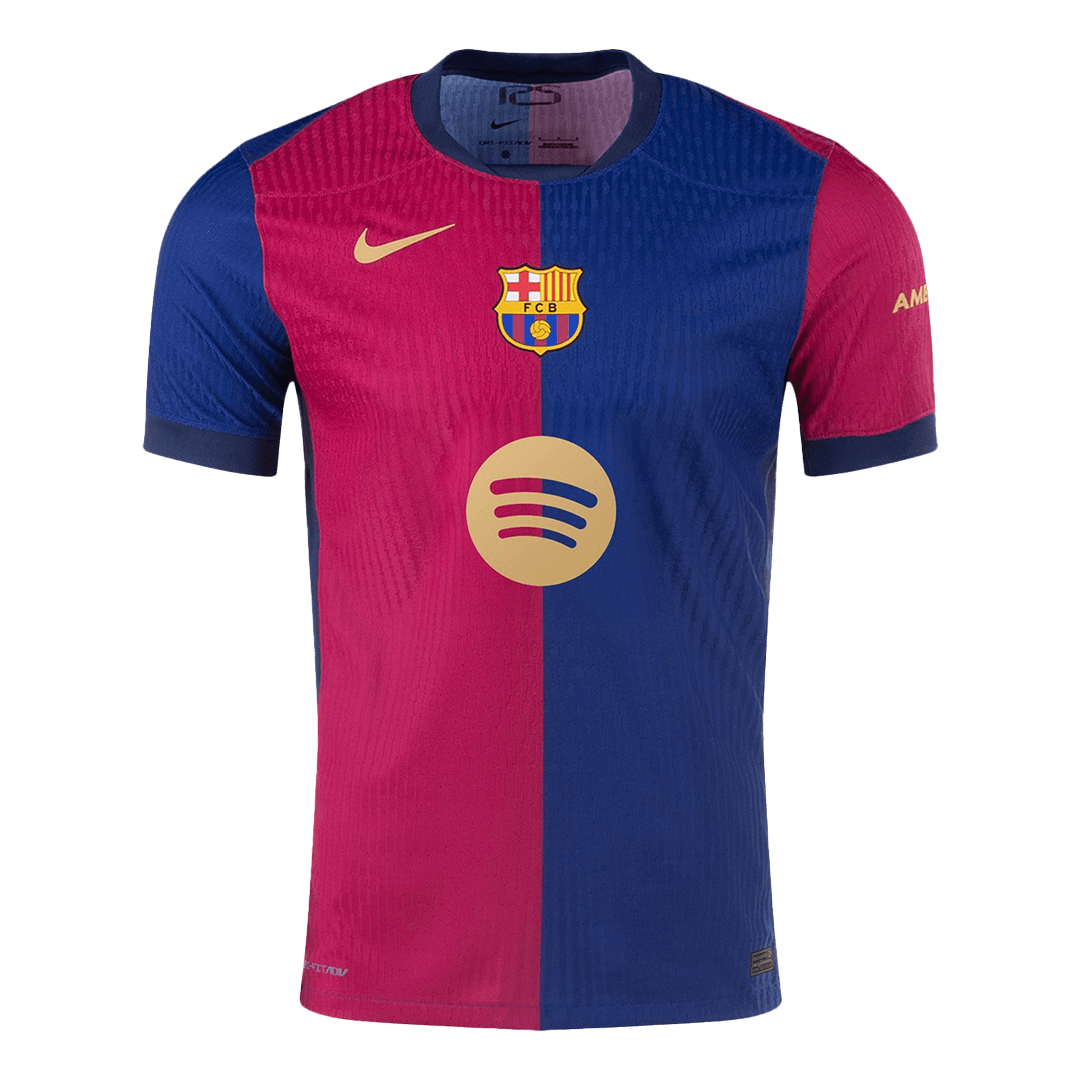 Camiseta de fútbol local auténtica del Barcelona n.° 6 de GAVI 2024/25 - Logotipo de Spotify sin texto