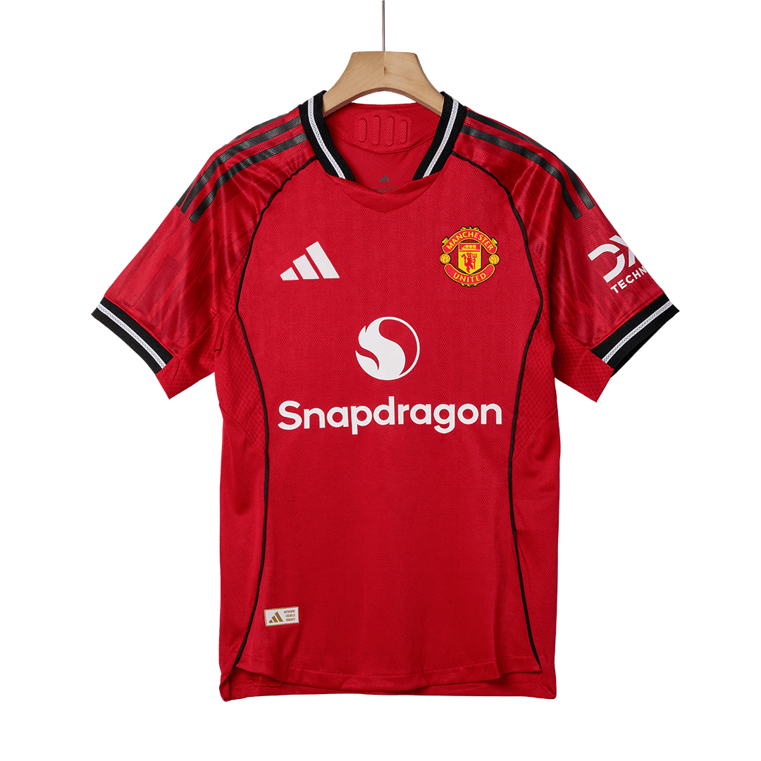 Camiseta de fútbol local auténtica de B.FERNANDES #8 del Manchester United 2025/26, roja
