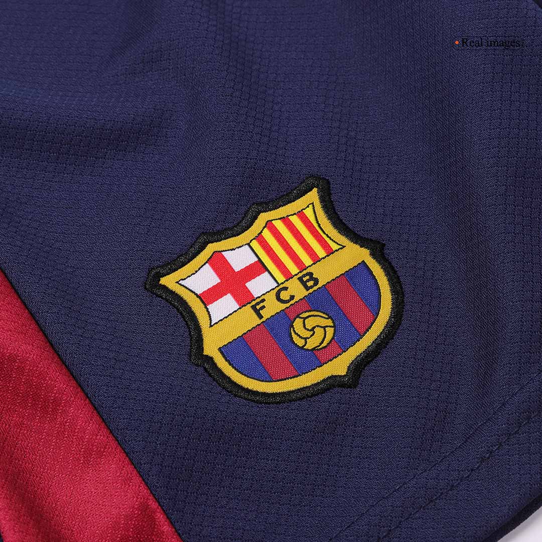 Kit de fútbol infantil del Barcelona (camiseta y pantalón corto) 2024/25 con el logotipo de Spotify sin texto