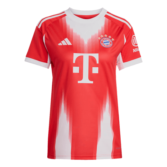 Camiseta de fútbol local del Bayern Múnich 2025/26 para mujer, roja