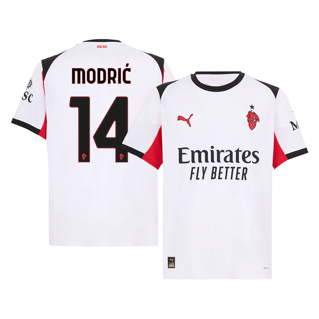 Camiseta de fútbol MODRIĆ #14 AC Milan 2ª equipación 2025/26 Blanco