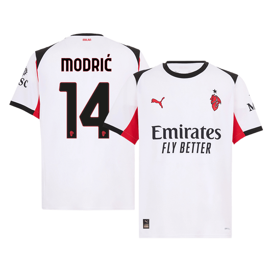Camiseta de fútbol MODRIĆ #14 AC Milan 2ª equipación 2025/26 Blanco