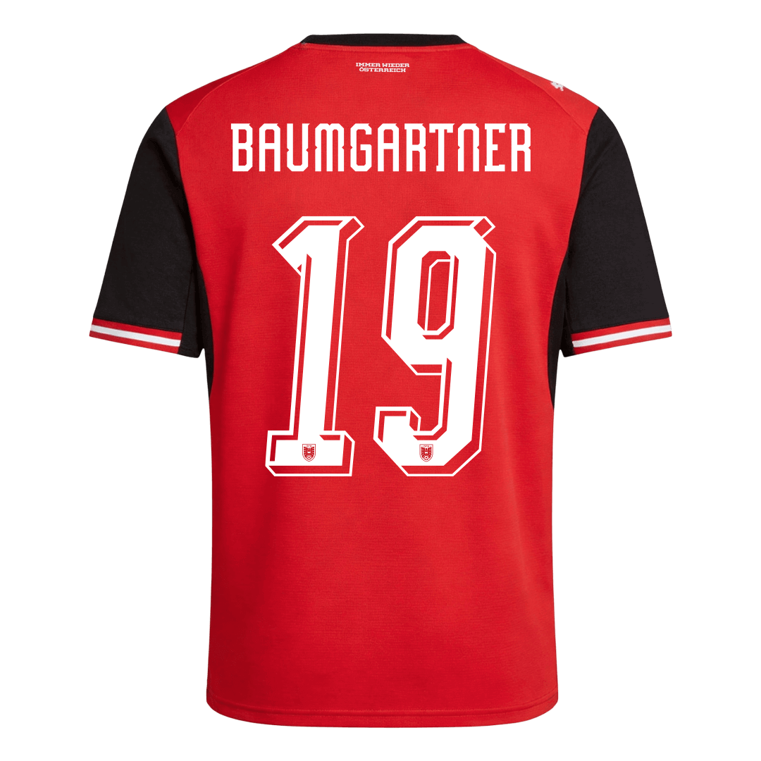 Camiseta de local de Austria para hombre, Baumgartner, número 19, Copa del Mundo 2026