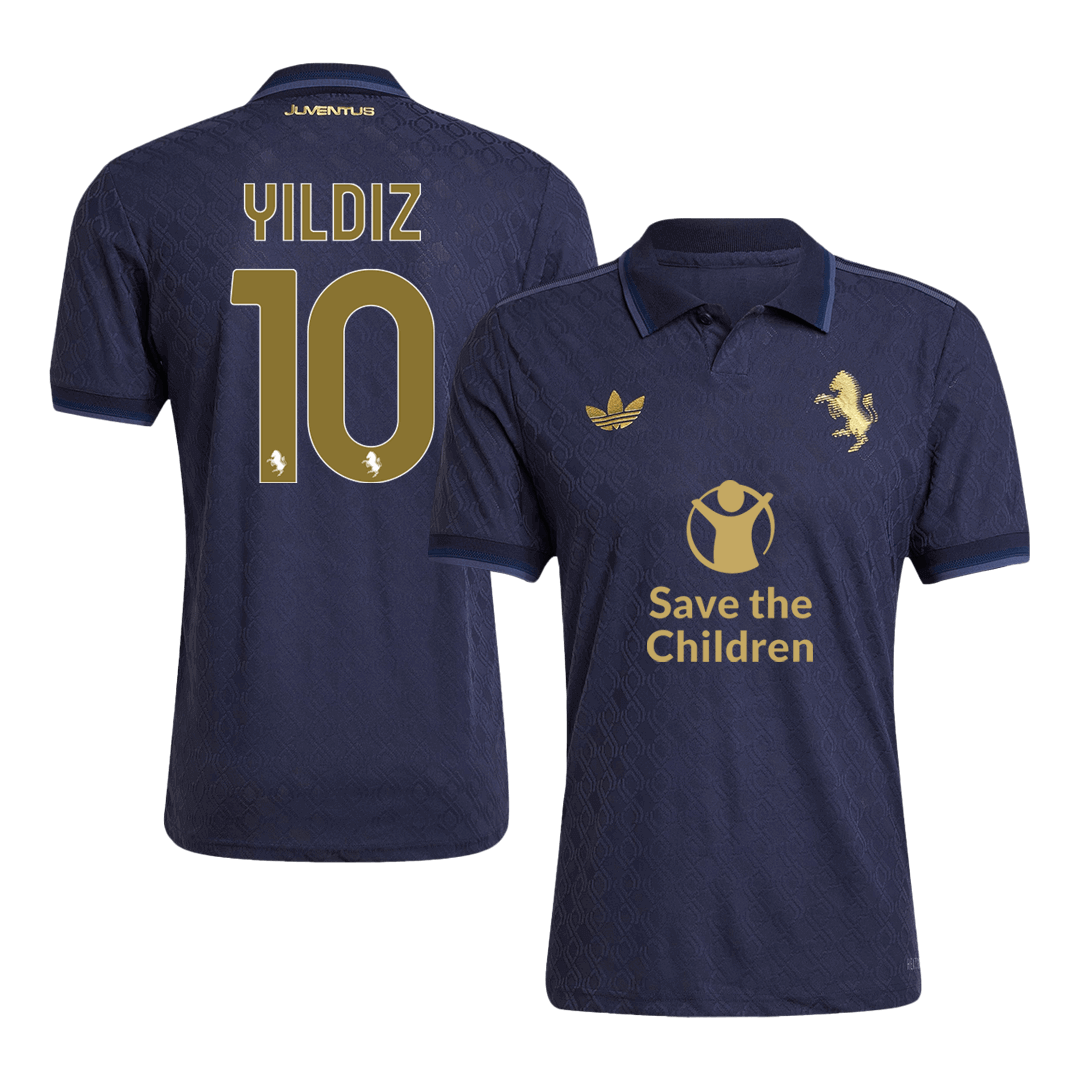 Camiseta de fútbol de visitante de la Juventus n.° 10 de YILDIZ 2024/25 - Patrocinador de Save The Children